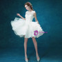 In Stock:Ship in 48 hours Organza Knee Length Wedding Dress
