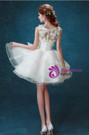 In Stock:Ship in 48 hours Organza Knee Length Wedding Dress
