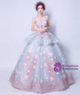 In Stock:Ship in 48 hours Blue Tulle Flower Wedding Dress