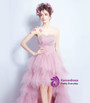 In Stock:Ship in 48 hours Hi Lo Pink Tulle Beading Prom Dress