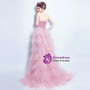 In Stock:Ship in 48 hours Hi Lo Pink Tulle Beading Prom Dress