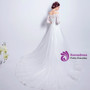 In Stock:Ship in 48 hours A-Line Off The Shoulder Half Sleeve Wedding Dress