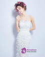 In Stock:Ship in 48 hours Mermaid Strapless Flower Wedding Dress