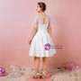 Plus Size Short Knee Length Lace Short Sleeve Wedding Dress