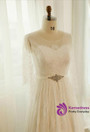 Plus Size White Lace Short Sleeve Sash Zipper Up Wedding Dress
