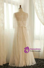 Plus Size White Lace Short Sleeve Sash Zipper Up Wedding Dress
