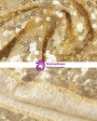 In Stock:Ship in 48 hours Gold Sequins V-neck Backless Prom Dress