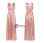 In Stock:Ship in 48 hours Pink Halter Sequins Prom Dress
