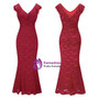 In Stock:Ship in 48 hours Mermaid Red Lace Prom Dress