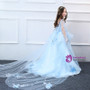 In Stock:Ship in 48 hours Ball Gown Blue Tulle Appliques Flower Girl Dress