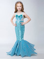In Stock:Ship in 48 hours Mermaid Blue Sequins Flower Girl Dress