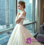 Fashion Ball Gown Off The Shoulder White Tulle Wedding Dress
