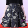 In Stock:Ship in 48 hours Print Black Short Sleeve Prom Dress