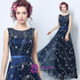 In Stock:Ship in 48 hours Blue Tulle Bling Bling Floor Length Prom Dress