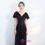 In Stock:Ship in 48 hours Black Sequins Deep V-neck Prom Dress