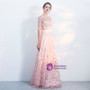 In Stock:Ship in 48 hours Pink Short Sleeve Sequins Prom Dress