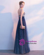 In Stock:Ship in 48 hours Strapless Blue Tulle Bling Bling Prom Dress