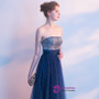 In Stock:Ship in 48 hours Strapless Blue Tulle Bling Bling Prom Dress