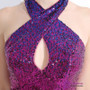 In Stock:Ship in 48 hours Purple Halter Sequins Prom Dress