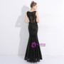 In Stock:Ship in 48 hours Mermaid Black Sequins Lace Prom Dress