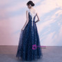 In Stock:Ship in 48 hours Blue Tulle Sequins Prom Dress