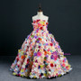 Ball Gown Multicolour Flower Strapless Flower Girl Dress