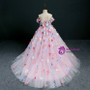 Pink Ball Gown Tulle Off The Shoulder Flower Girl Dress