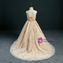 Ball Gown Strapless Gold Tulle Beading Flower Girl Dress