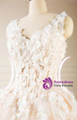 Ball Gown Ivory V-neck Backless Haute Couture Wedding Dresses
