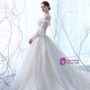 In Stock:Ship in 48 hours Ball Gown White Tulle Off The Shoulder Wedding Dress