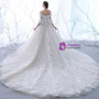In Stock:Ship in 48 hours Ball Gown White Tulle Off The Shoulder Wedding Dress