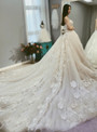 In Stock:Ship in 48 hours Ball Gown White Off The Shoulder Wedding Dress