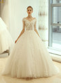 In Stock:Ship in 48 hours Ball Gown Ivory Off The Shoulder Wedding Dress