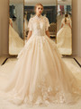 In Stock:Ship in 48 hours High Neck Backless Tulle Wedding Dress