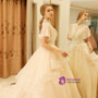 In Stock:Ship in 48 hours High Neck Backless Tulle Wedding Dress