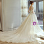 In Stock:Ship in 48 hours White Long Sleeve Appliques Wedding Dress