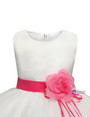 In Stock:Ship in 48 hours Pink Satin Tulle Flower Girl Dress