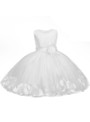 In Stock:Ship in 48 hours White Satin Tulle Flower Girl Dress