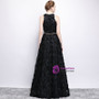 In Stock:Ship in 48 hours Black Sleeveless Lace Prom Dress