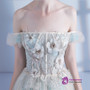 In Stock:Ship in 48 hours Off The Shoulder Tulle Backless Prom Dress