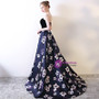 In Stock:Ship in 48 hours Satin Print Strapless Prom Dress