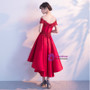 In Stock:Ship in 48 hours Burgundy Hi Lo Off The Shoulder Homecoming Dress