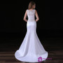 White Mermaid Two Piece White Satin Lace Prom Dress