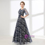 Blue Bling Bling Sequins Backless Floor Length Prom Dress