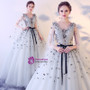 In Stock:Ship in 48 hours Pink Ready To Ship Gray Tulle V-neck Quinceanera Dresses