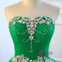 Ball Gown Green Tulle Sweetheart Crystal Quinceanera Dresses