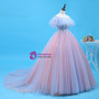 Ball Gown Pink Tulle Off The Shoulder Prom Dress