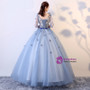 In Stock:Ship in 48 hours Ready To Ship Blue Tulle Long Sleeve Dress
