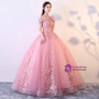 In Stock:Ship in 48 hours Ready To Ship Pink Ball Gown Off The Shoulder Dress