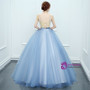 In Stock:Ship in 48 hours Ready To Ship Blue Print Ball Gown Dress